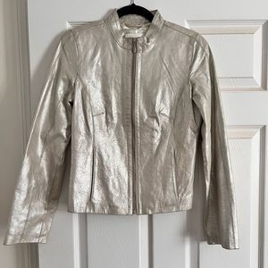 White House Black Market Gold / Champagne Shiny Woman’s Jacket | Size Small